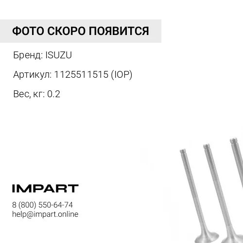 1125511515 Клапан впускной 6WG1 TIER 2 ISUZU