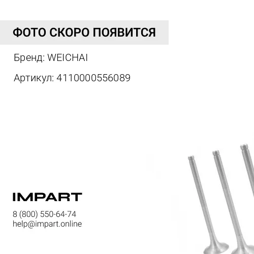 4110000556089 Клапан впускной d=11 D=55 WD615/WP10 Евро-2 WEICHAI