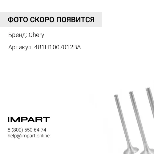 481H1007012BA Клапан выпускной 481H-1007012BA [ORG] Chery